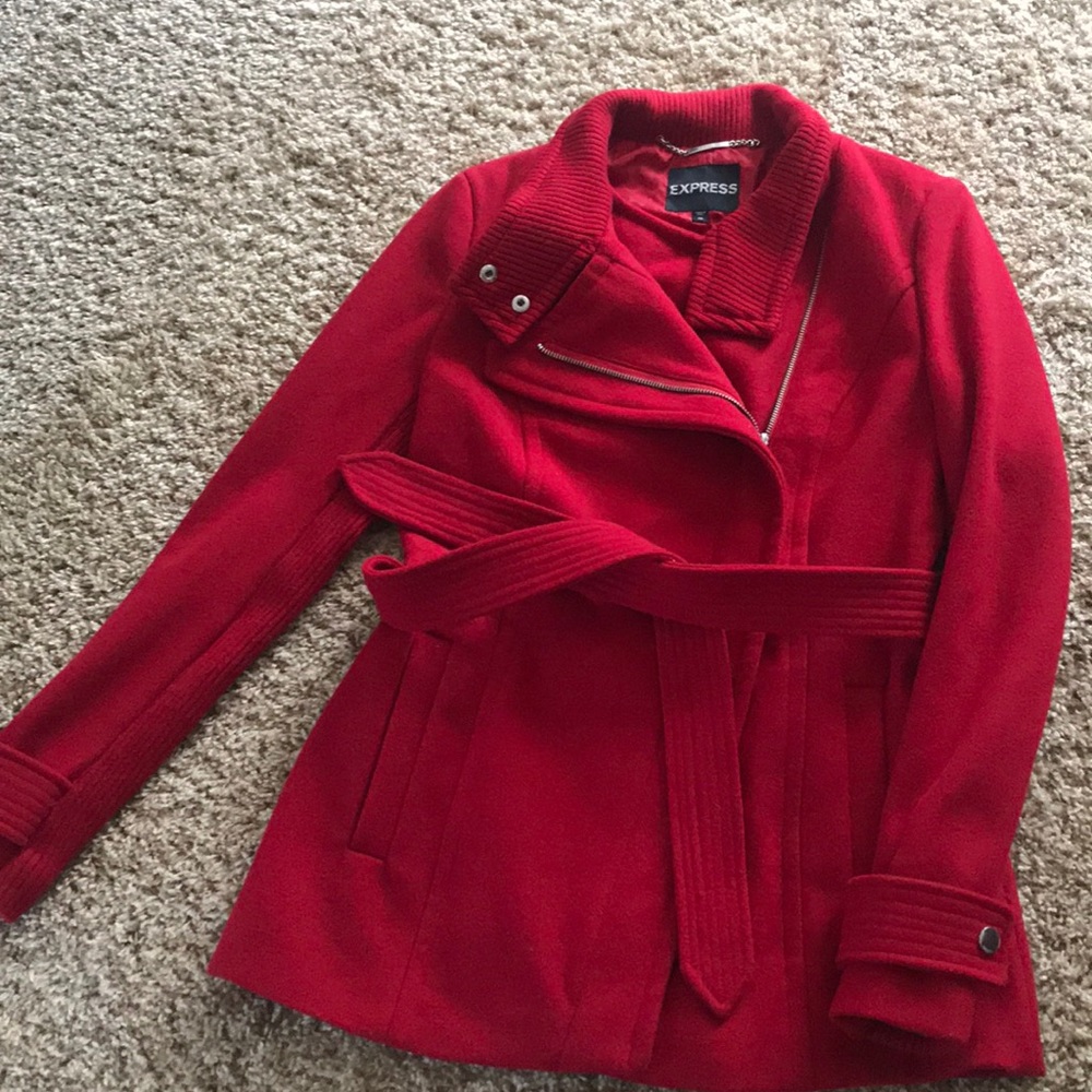 Express red pea coat